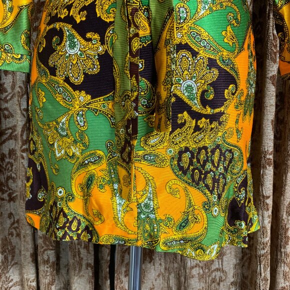 Vintage 60s 70s Vibrant Union Babydoll Dress Hippie Psychedelic Mod Flower Power - Picture 9 of 14